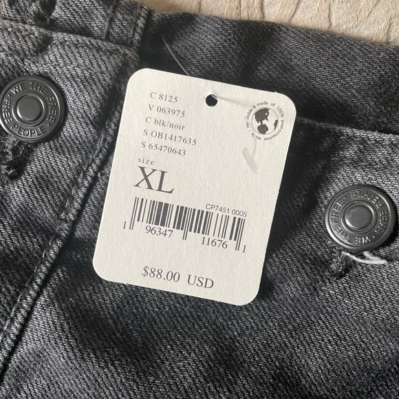 NWT Free People Ziggy Denim Shortalls Black Overalls Shorts XL we the free - Picture 5 of 11